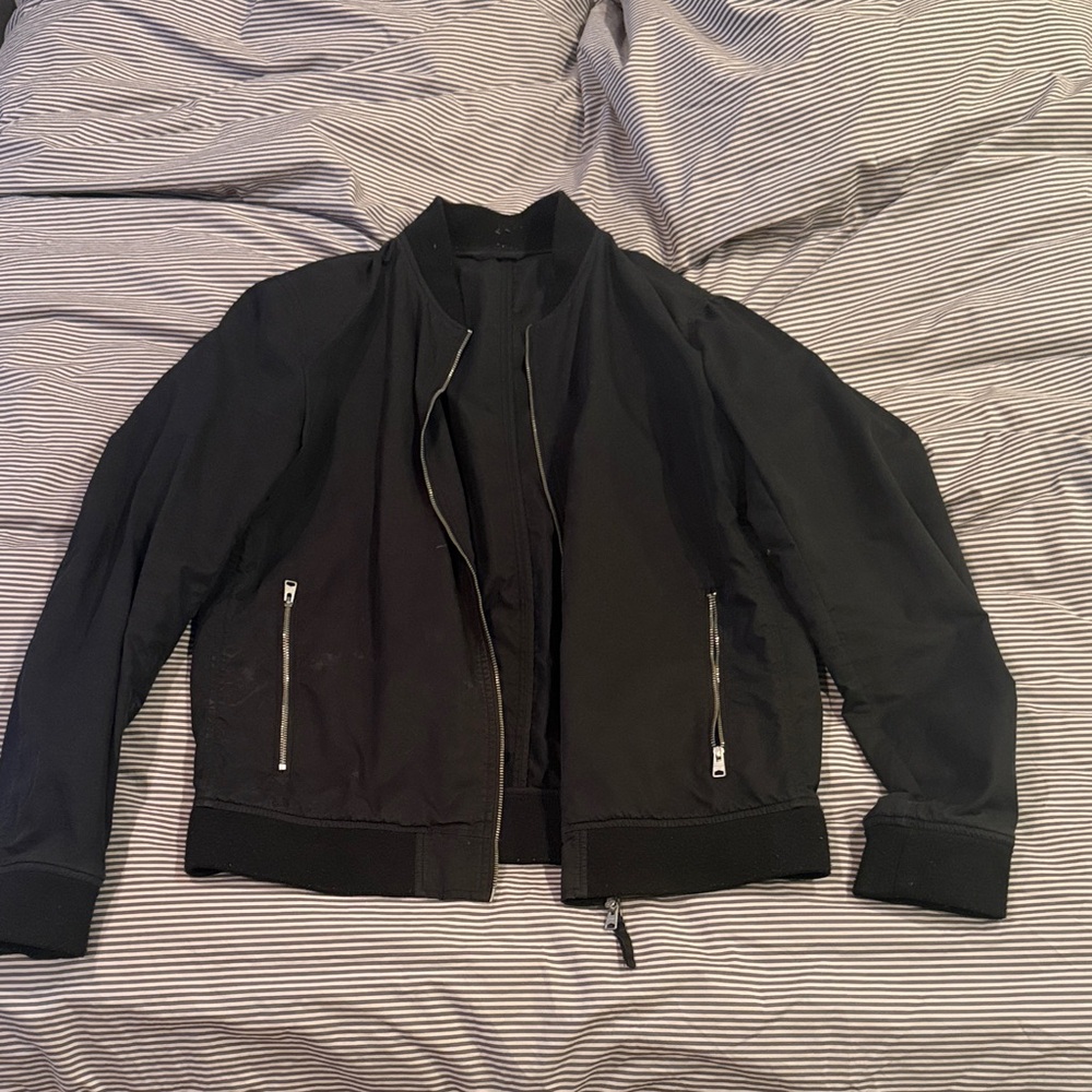 All Saints Black Bomber Jacket